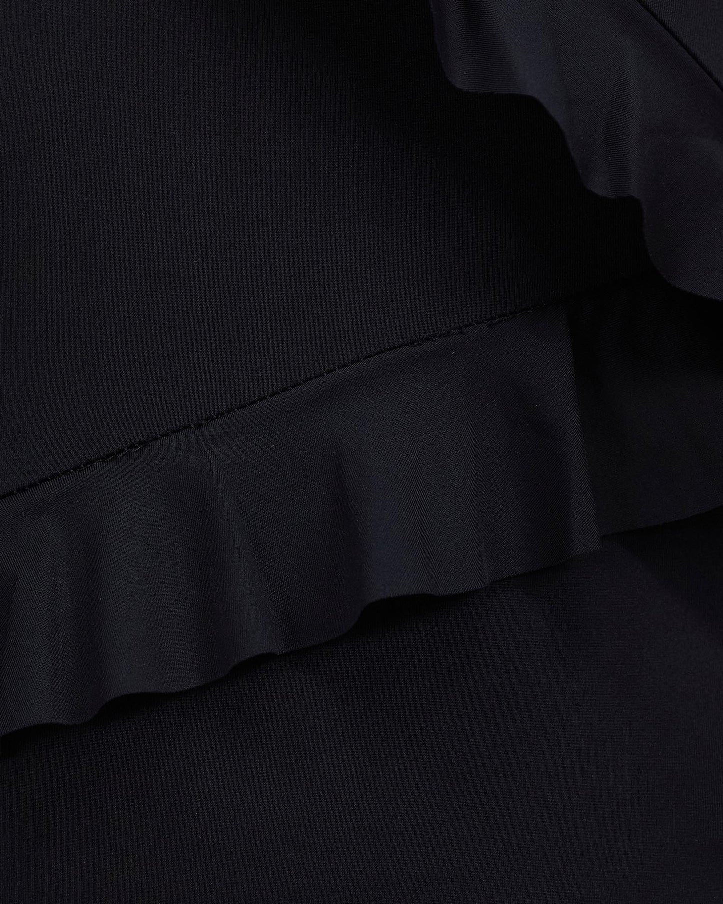 Michael Kors Solids Ruffle Black One Piece