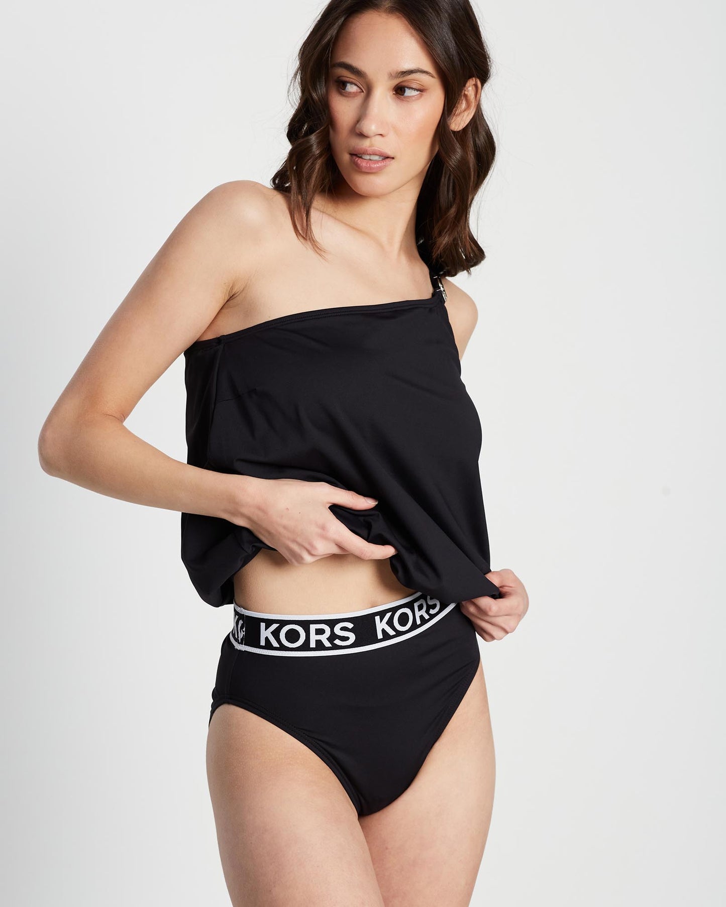 One Shoulder Blouson Tankini Top