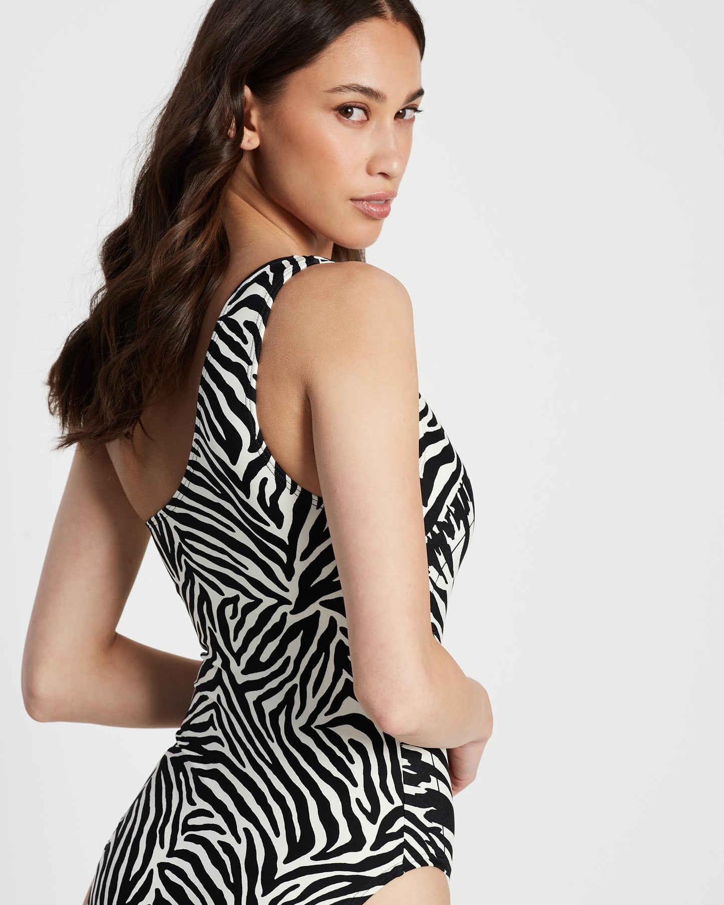 Zebra One Shoulder One Piece