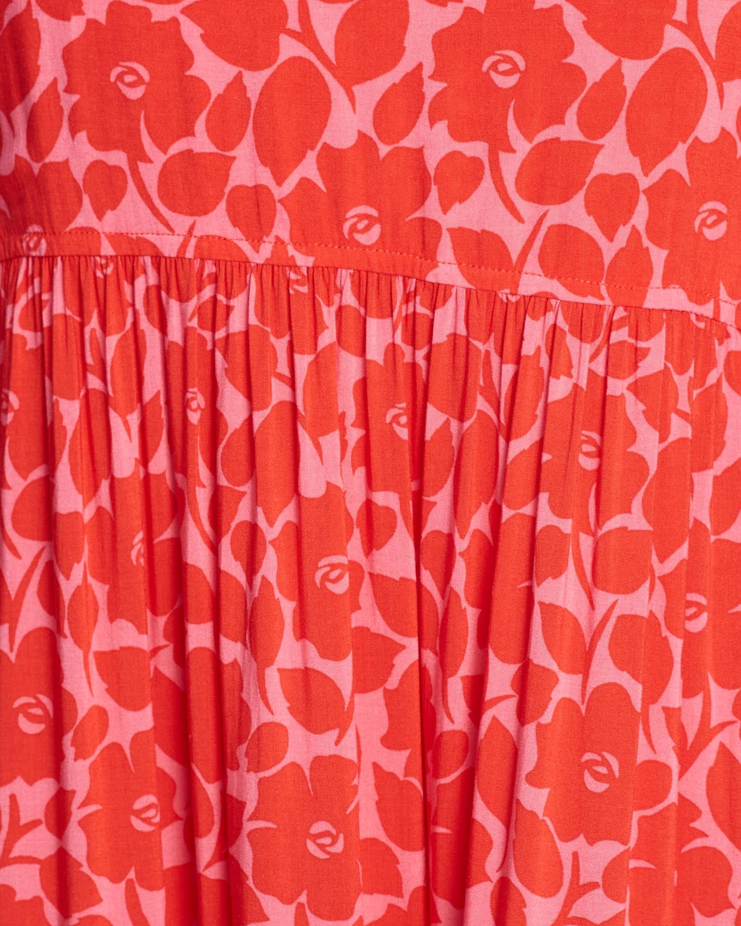 Rosy Garden Tiered Midi Dress