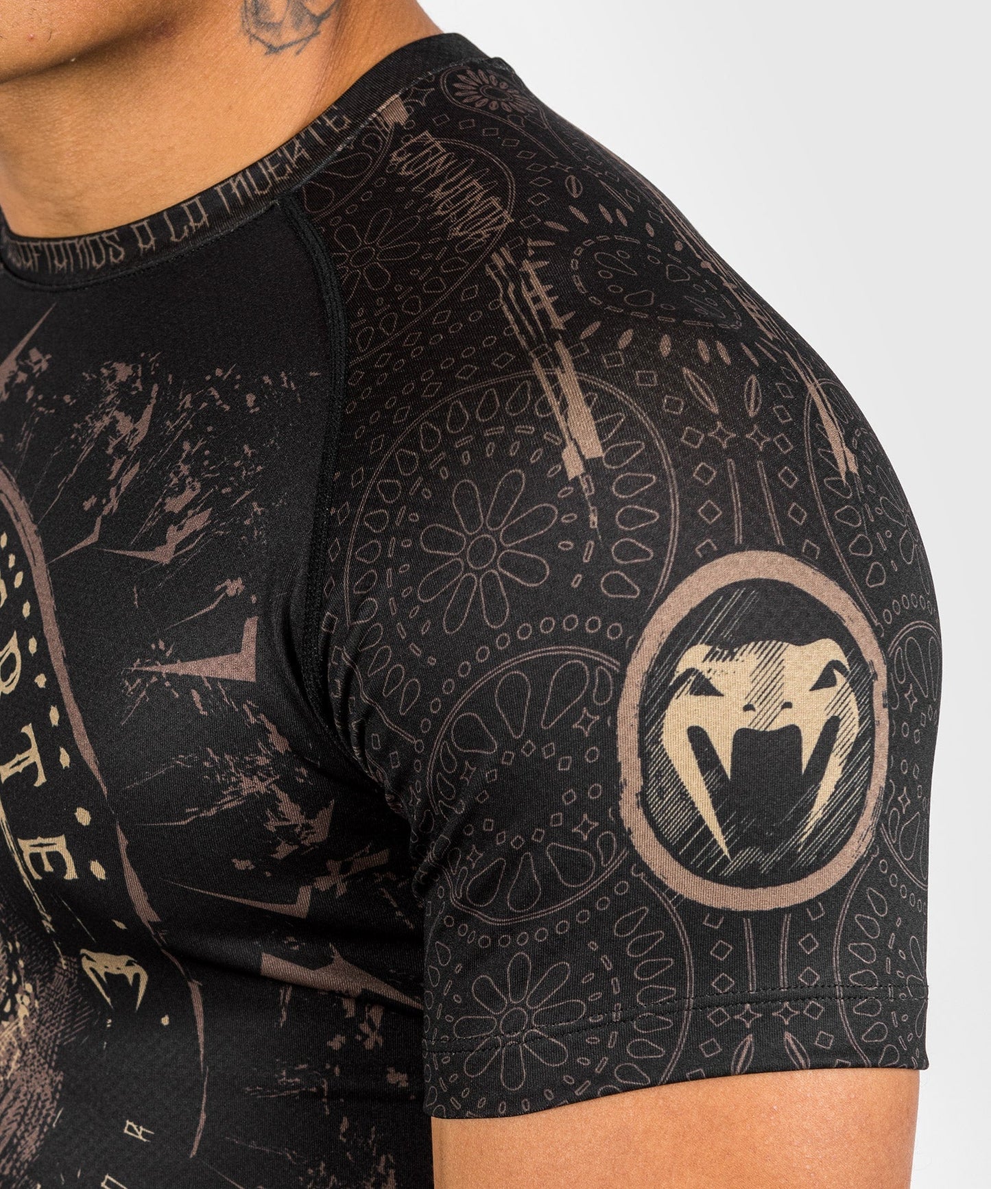 Venum Santa Muerte Dark Side - Rashguard Short Sleeves - Black/Brown