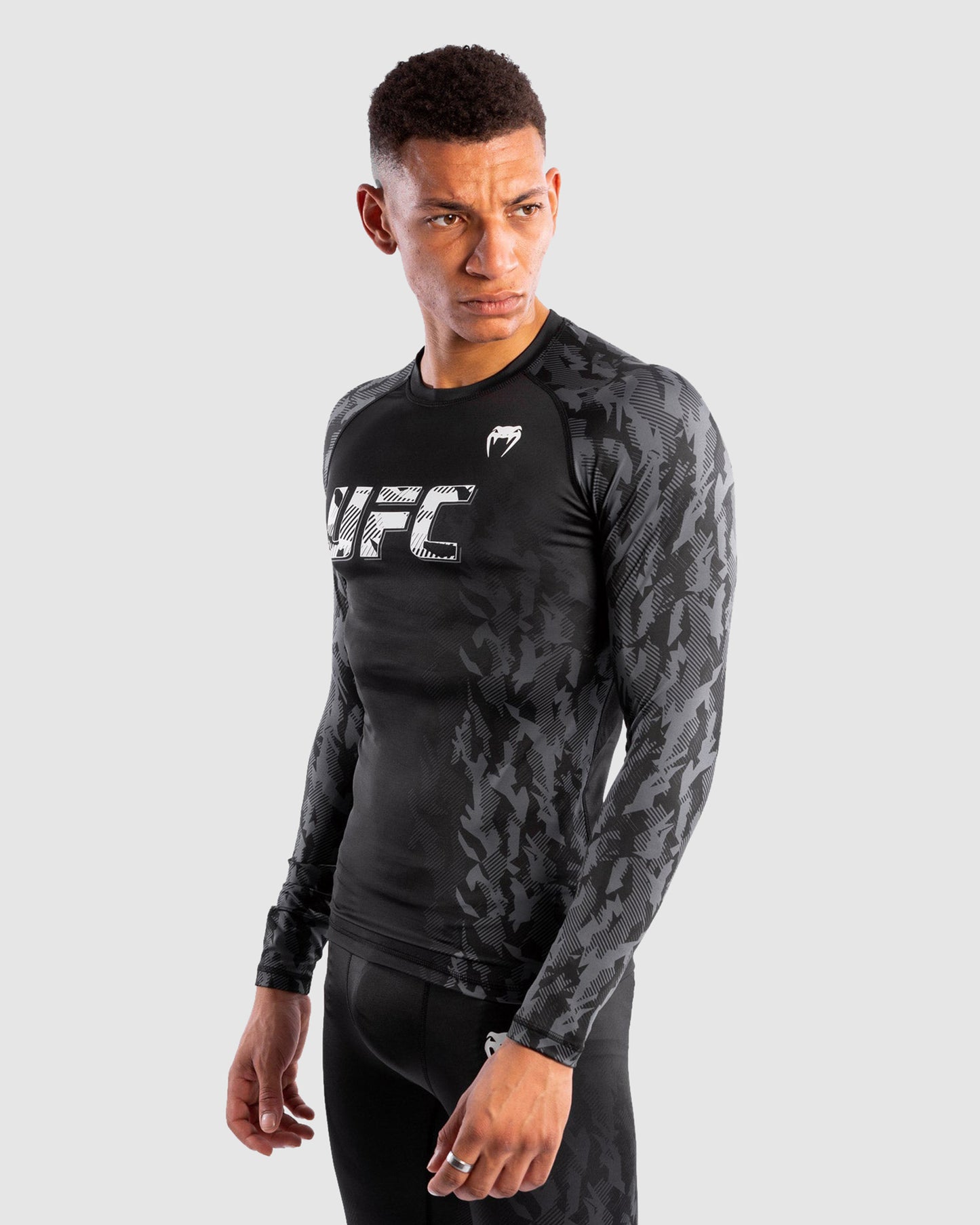 UFC Venum Authentic Fight Week Men's Performance Long Sleeve Rashguard - Black