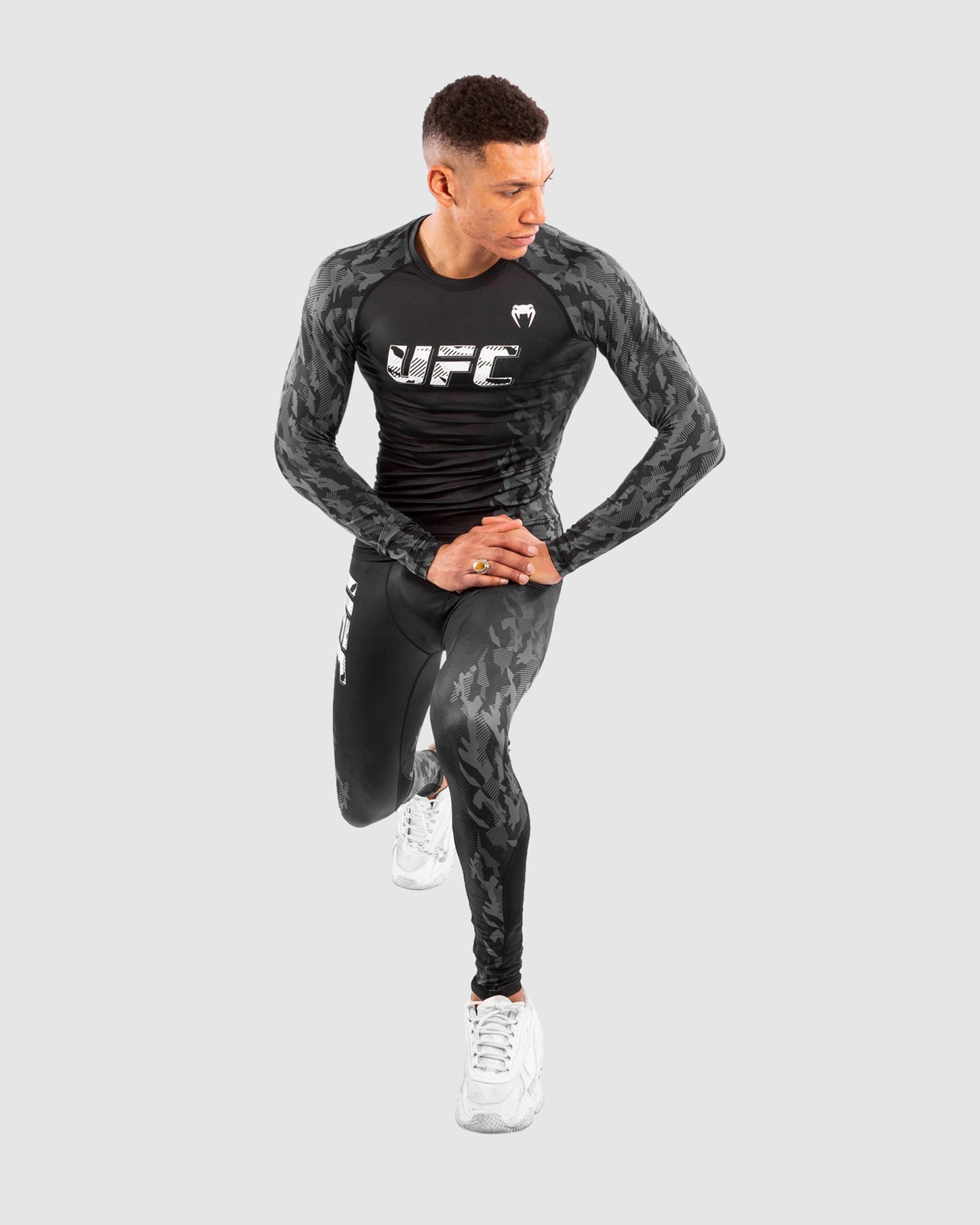 UFC Venum Authentic Fight Week Men's Performance Long Sleeve Rashguard - Black