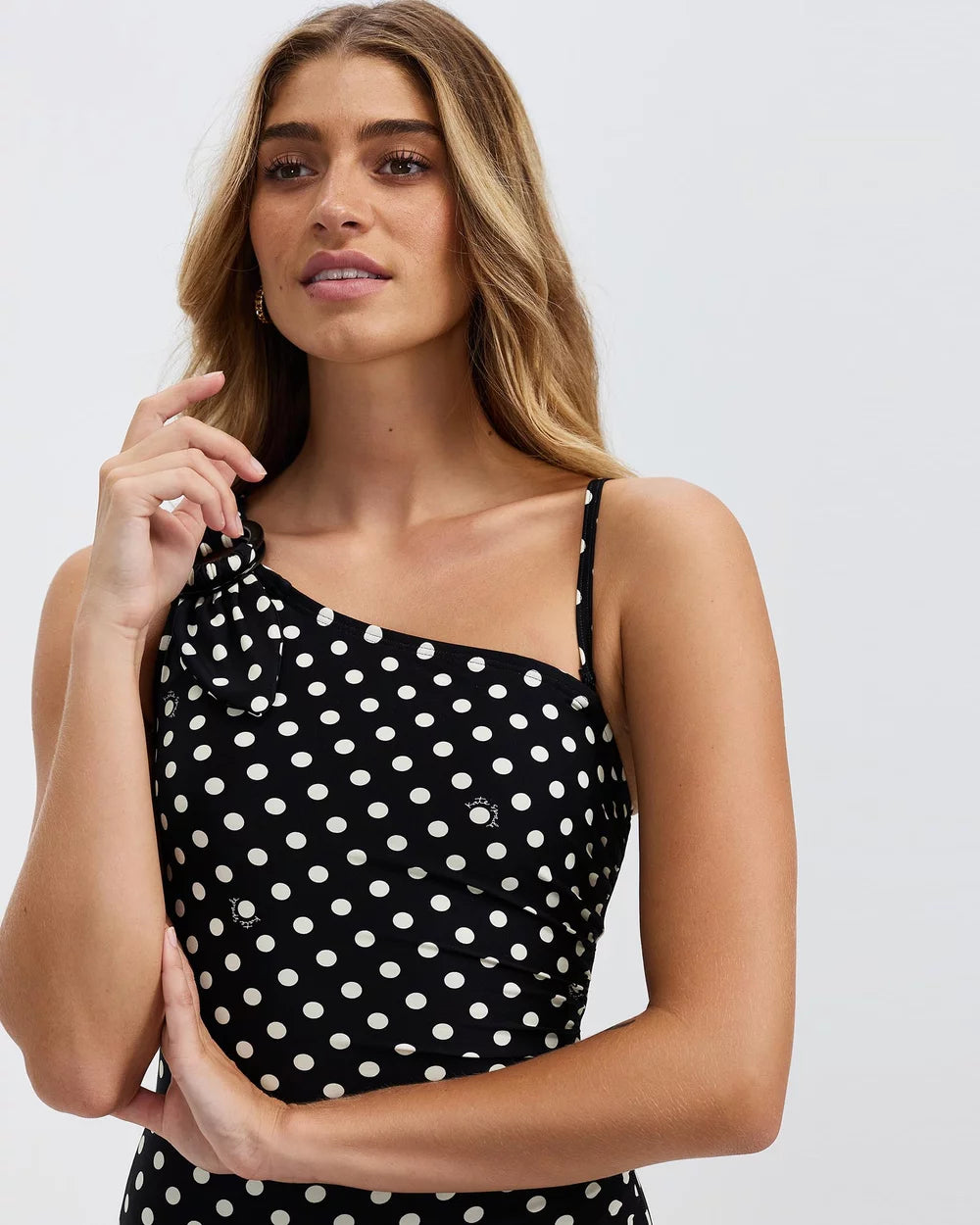 Kate Spade Buckle One Shoulder Strap One-Piece