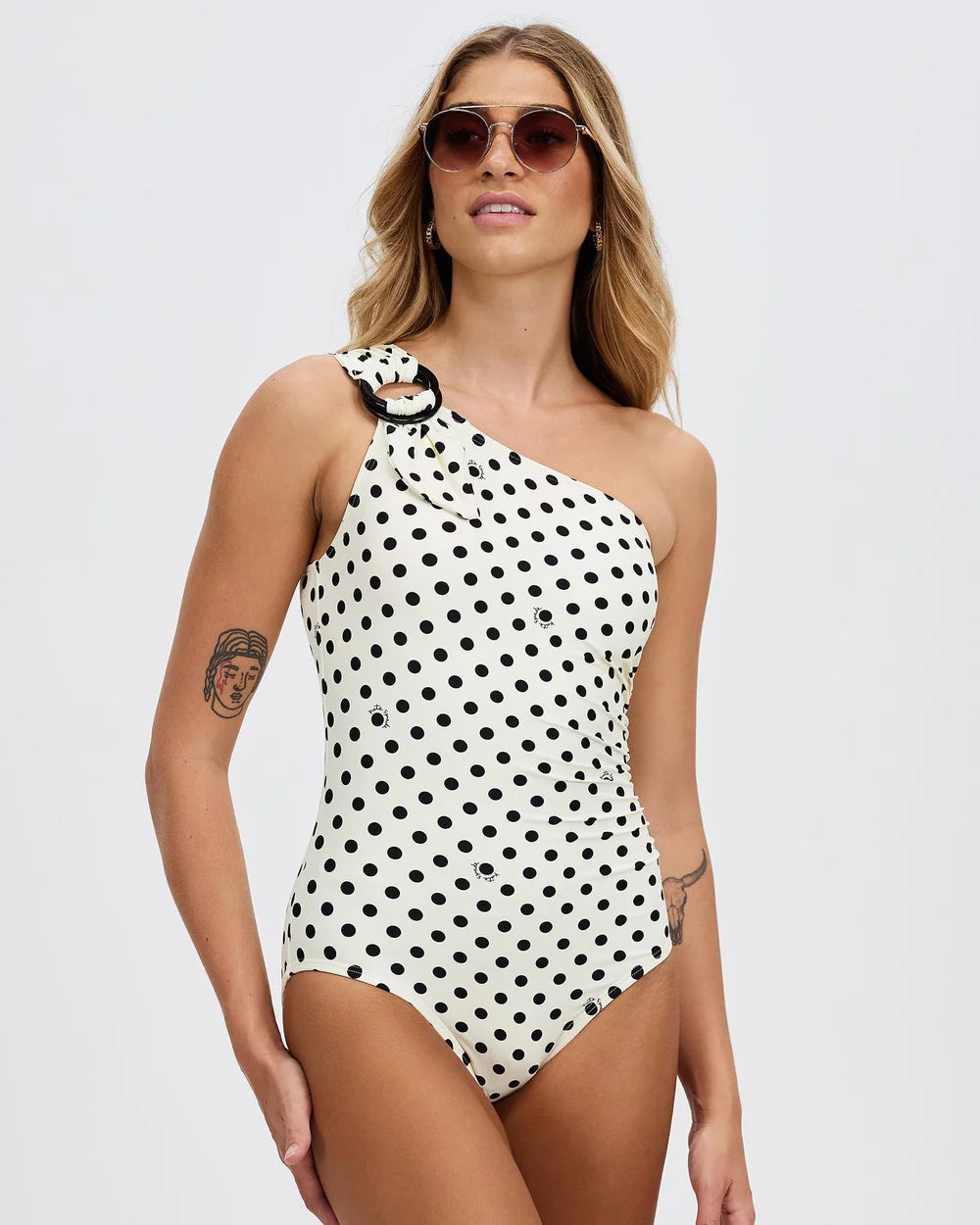 Kate Spade Buckle One Shoulder Strap One-Piece