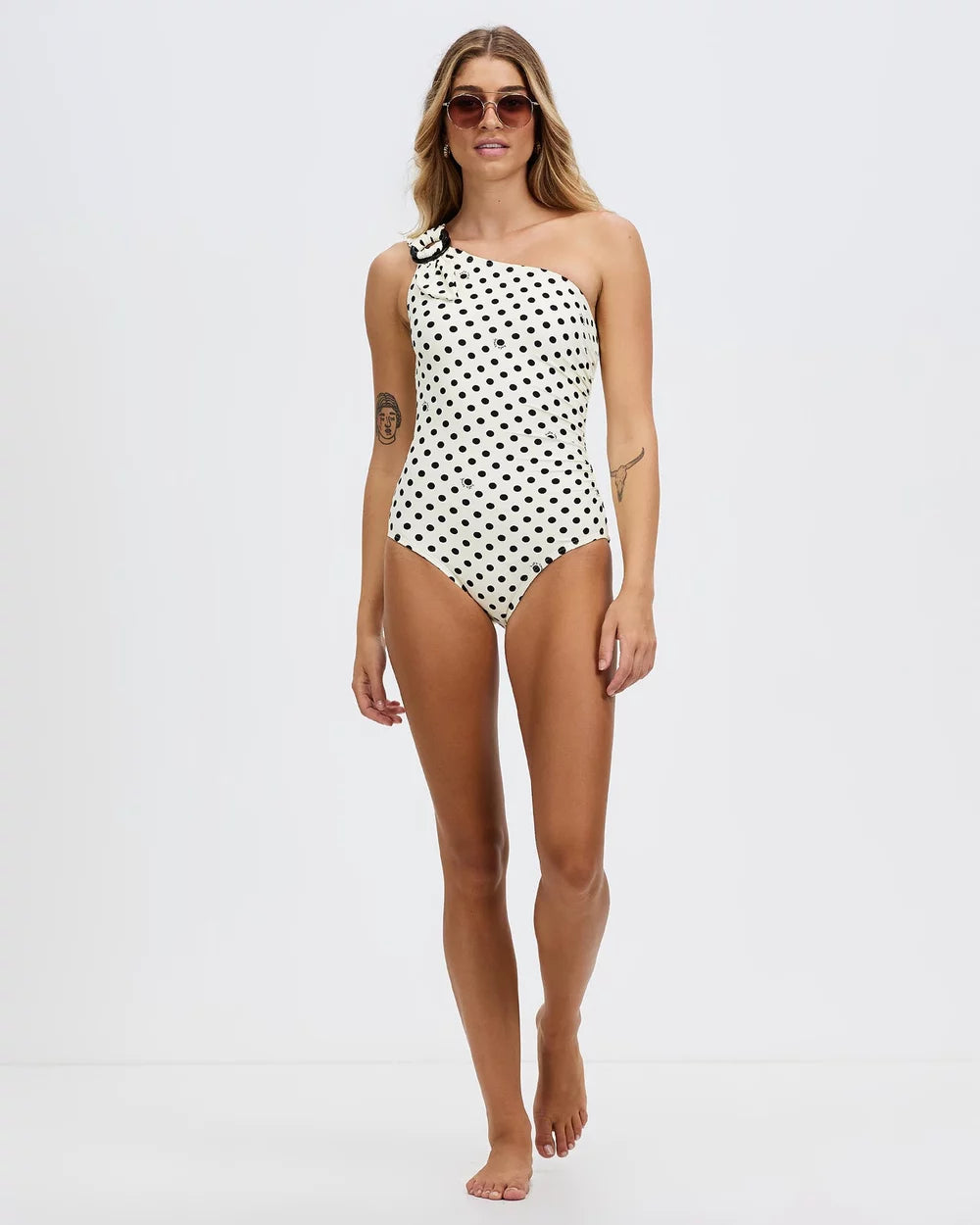 Kate Spade Buckle One Shoulder Strap One-Piece