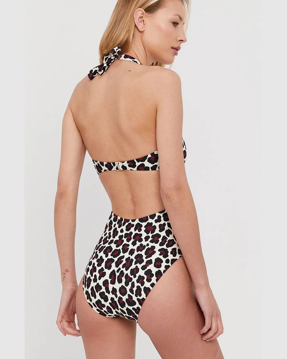 Small Leopard Print Cut Out One Piece