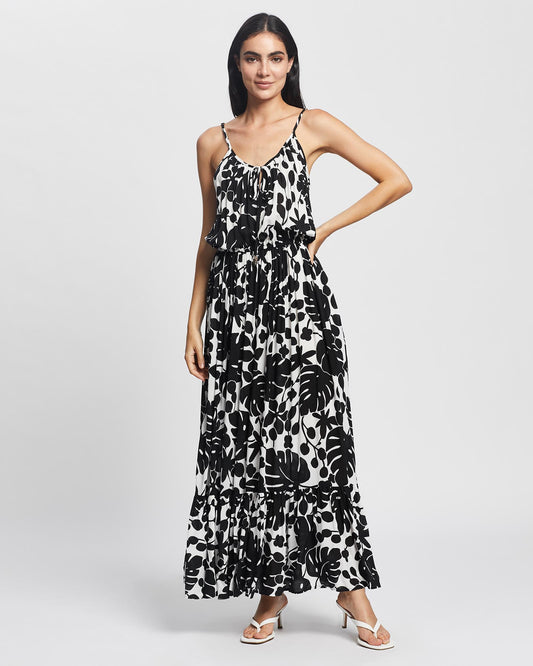 Kate Spade Monstera Grove Cover-Up Black Maxi Dress