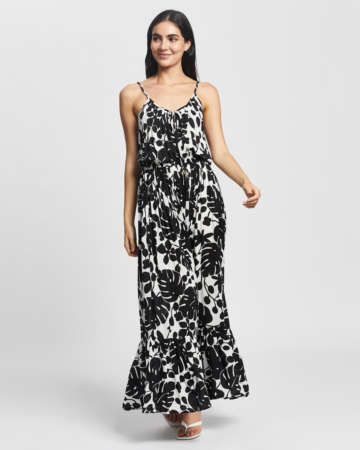 Kate Spade Monstera Grove Cover-Up Black Maxi Dress
