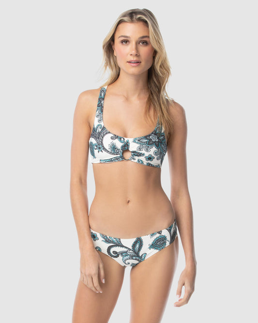 Vince Camuto Exotic Blooms Ring Sand Bikini Top