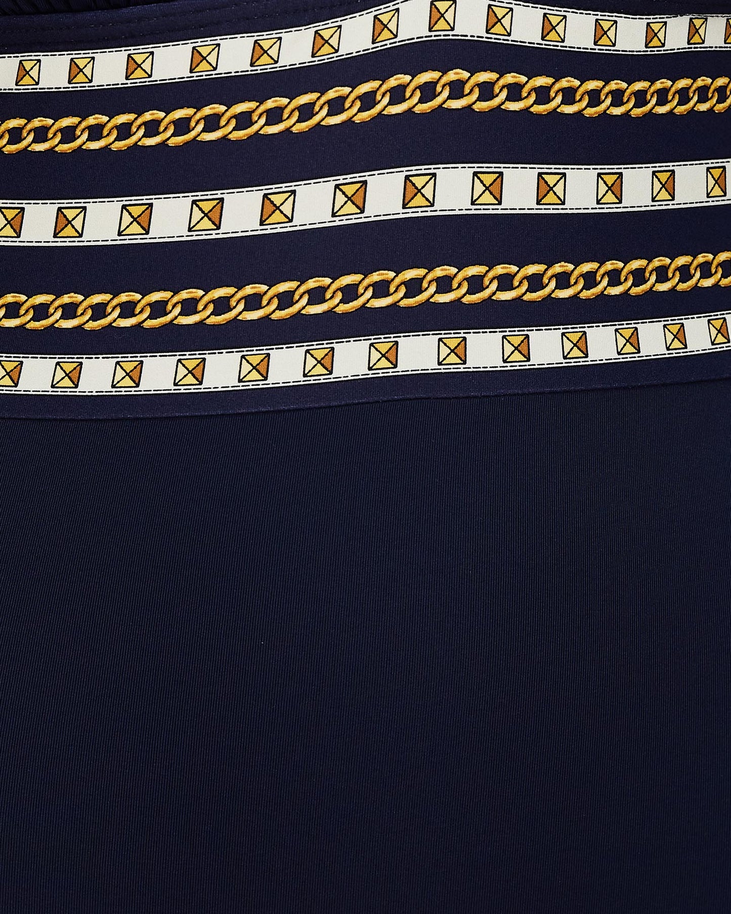 Michael Kors Chain Border Halter Smooth Shaper New Navy One-Piece