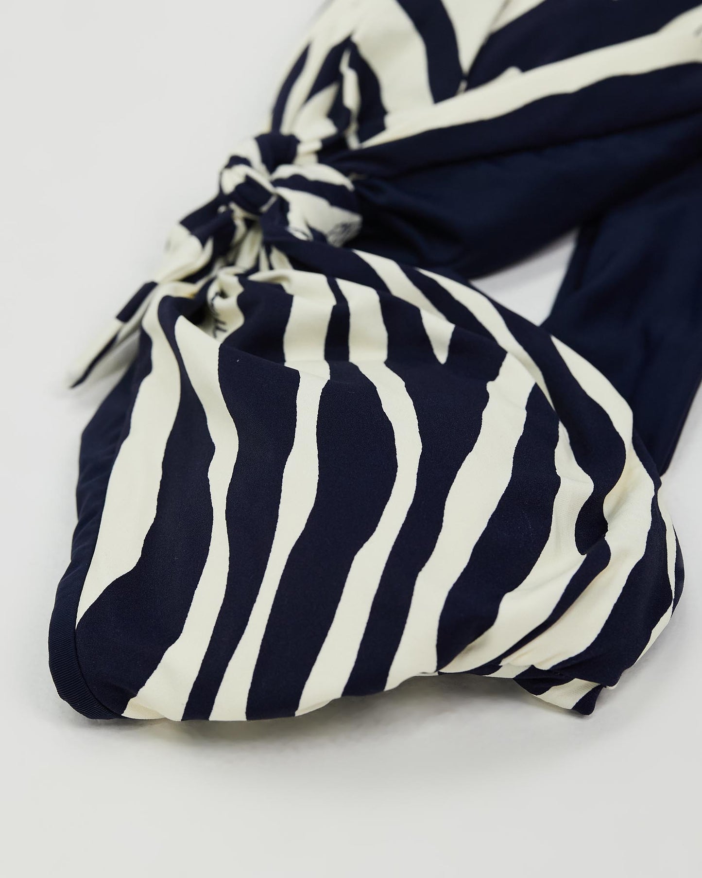 Michael Kors Zebra Reversible Tie-Front Bandeau New Navy Bikini Top