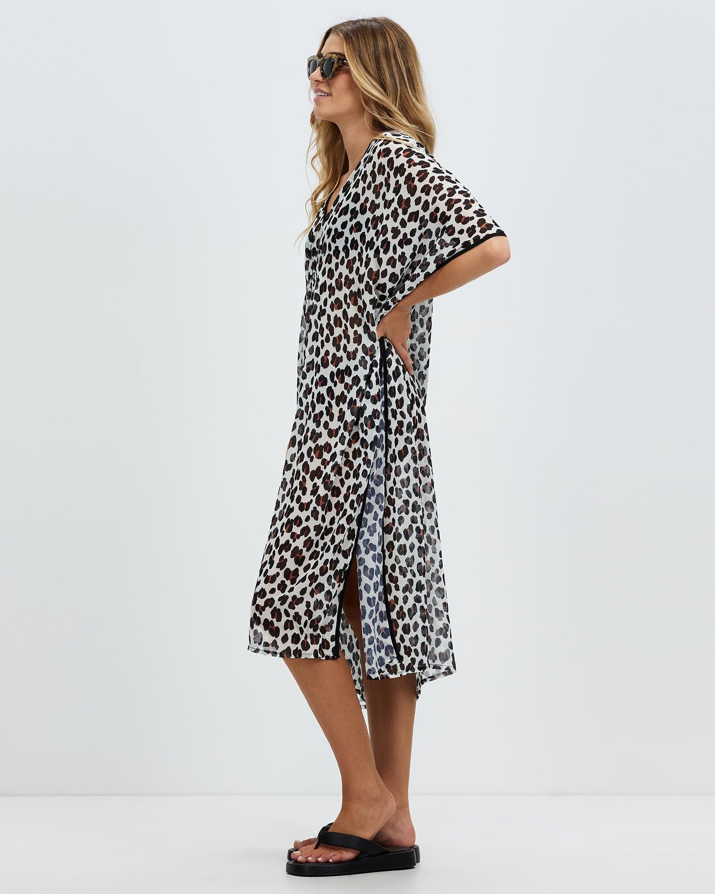 Kate Spade Long Caftan Black Cover Up