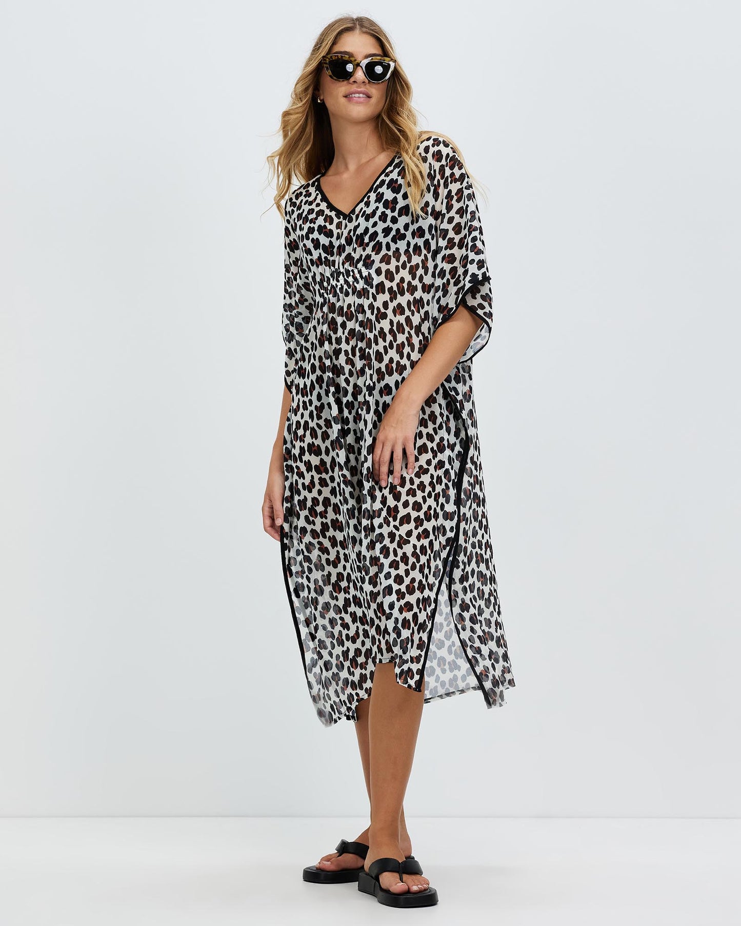 Kate Spade Long Caftan Black Cover Up