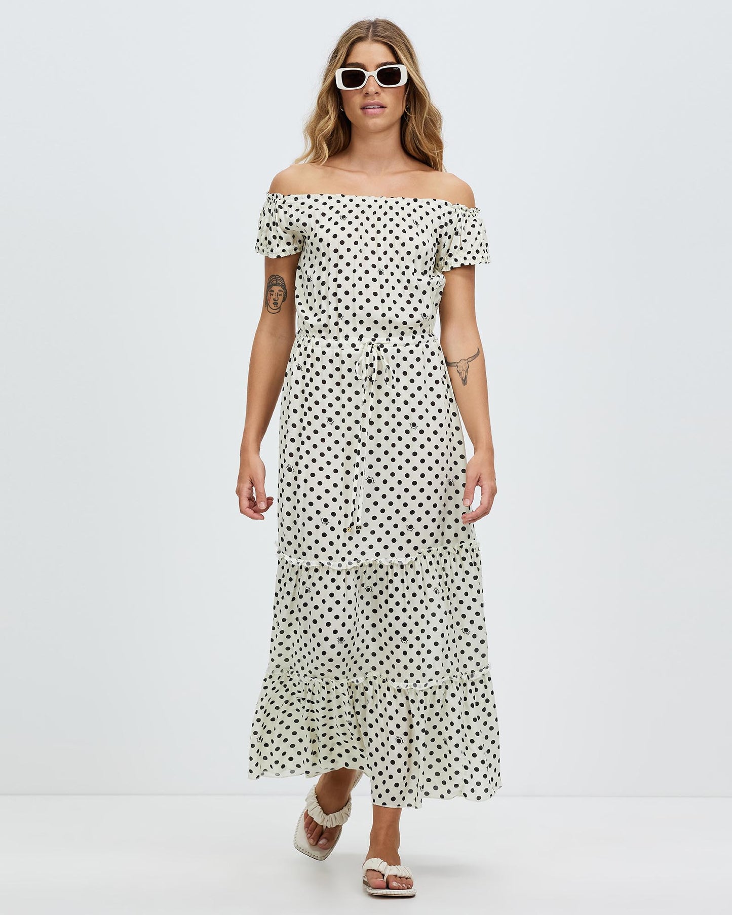 Kate Spade Off The Shoulder Ivory Maxi