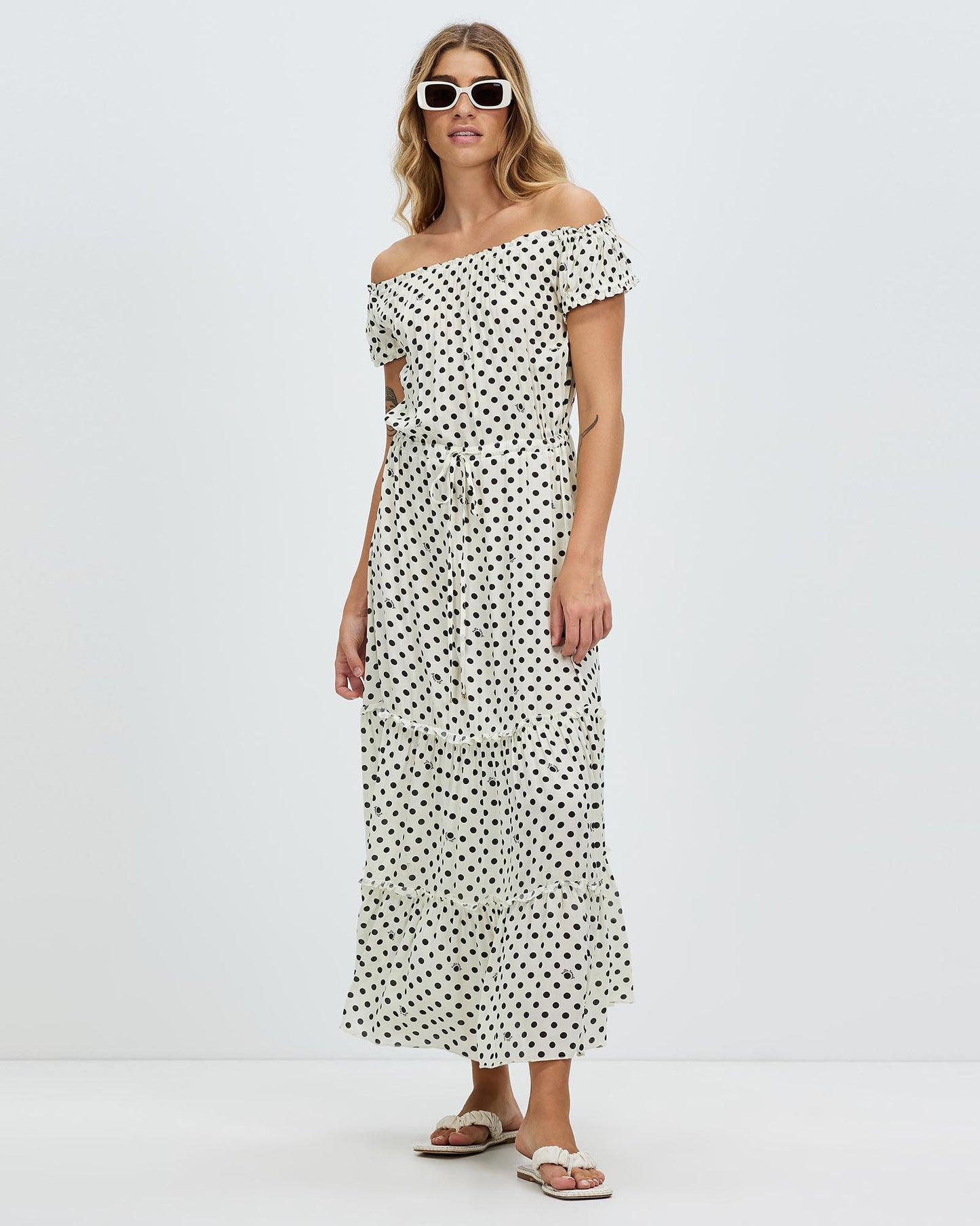 Kate Spade Off The Shoulder Ivory Maxi