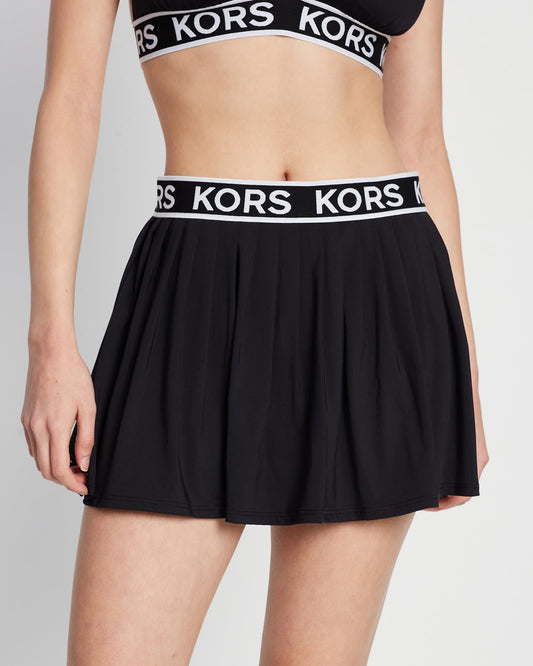 Logo Elastic Pleated Skirted Bottom