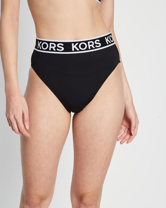 Logo Elastic High Waist Bikini Bottom