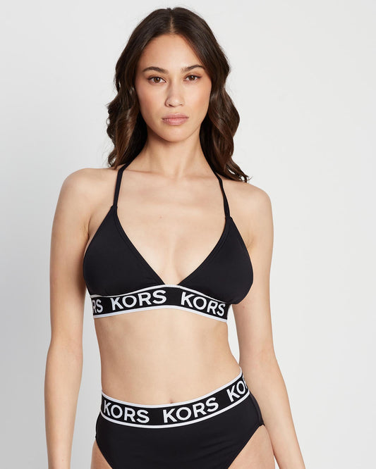 Logo Elastic String Bikini Top