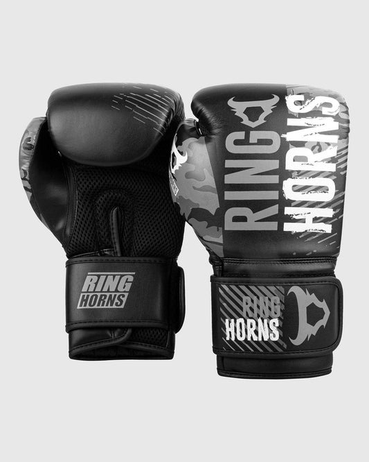 Ringhorns Charger Camo Boxing Gloves - Black/Grey - 16 Oz