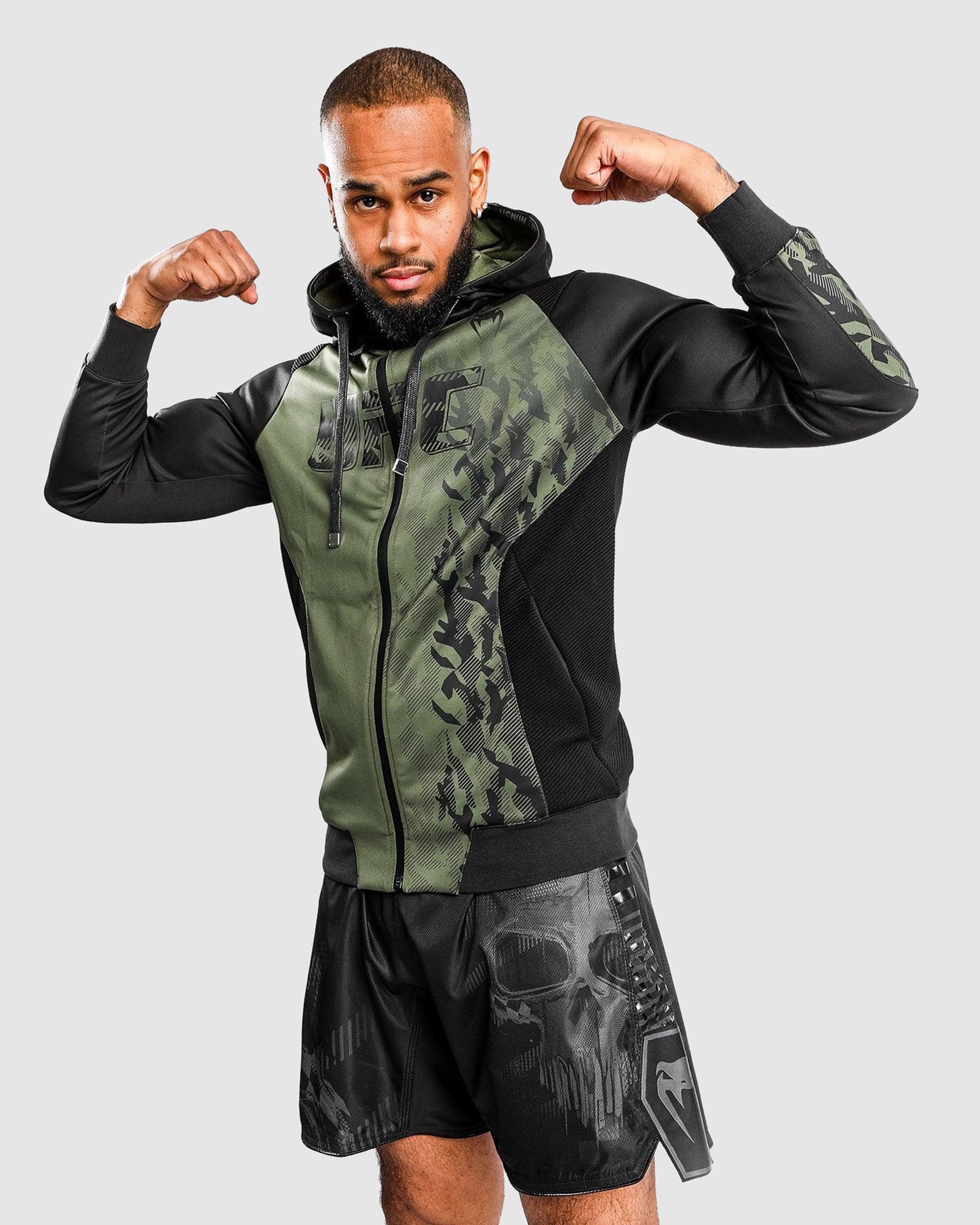 UFC Venum Authentic Fight Week Men's Zip Hoodie - Khaki